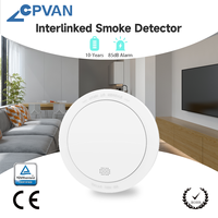 CPVAN Wireless Interlinked Smoke Detector 10 Years Battery 433Mhz Fire Smoke Alarm Protection Firefighters Equipment CE Approval