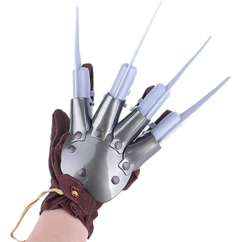 Ghost Claw Gloves Halloween Costume Plastic Claws Fabric Gloves Horror Hand Props Haunted House Scary Cosplay Accessory Non Glow