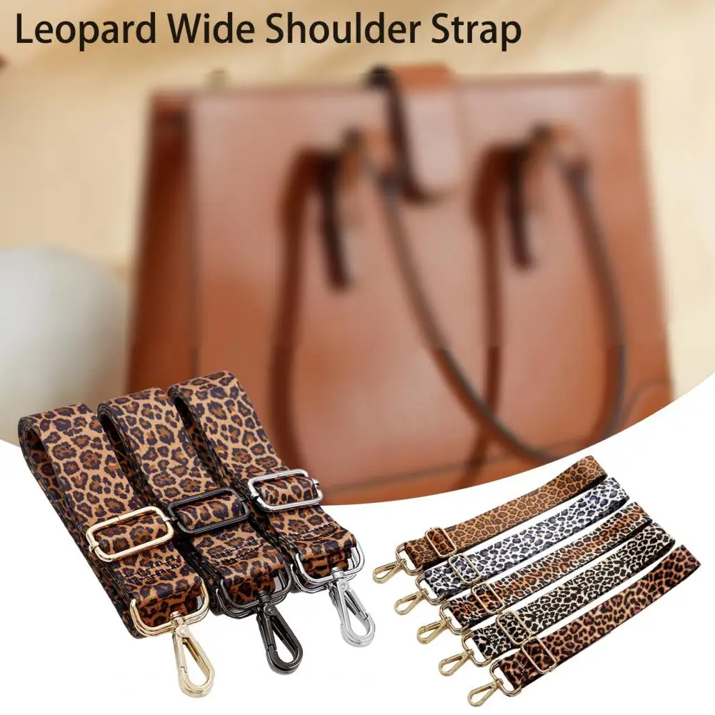 Bag Shoulder Strap Wild Adjustable Long Snap Hook Clip High Tensile Leopard Print Women Crossbody Bag Handbag Belt For Daily