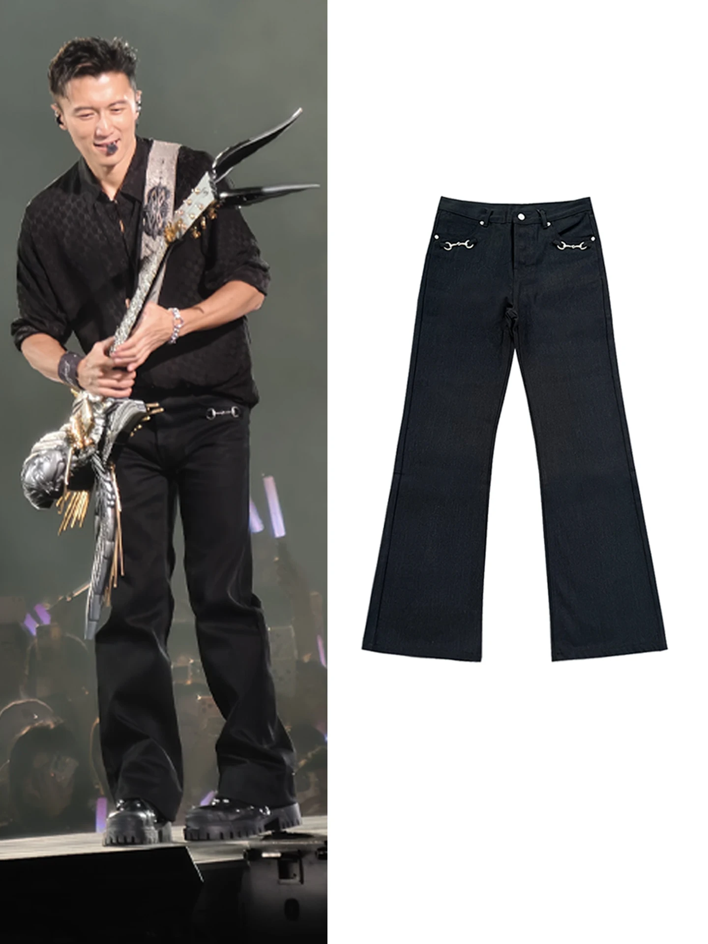 Calças Jeans Largas e Soltas XiongFei para Homens e Mulheres, Estilo Retro com Fecho de Fivela, Micro Flare, Versáteis em Den...