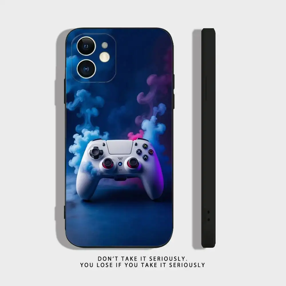 حافظة هاتف لوحدة التحكم في الألعاب Gamepad Play لهاتف iPhone 16,15,14,13,12,11,Pro,X,XS,Max,XR,Plus,Mini Soft Silicone Black مقاومة للصدمات