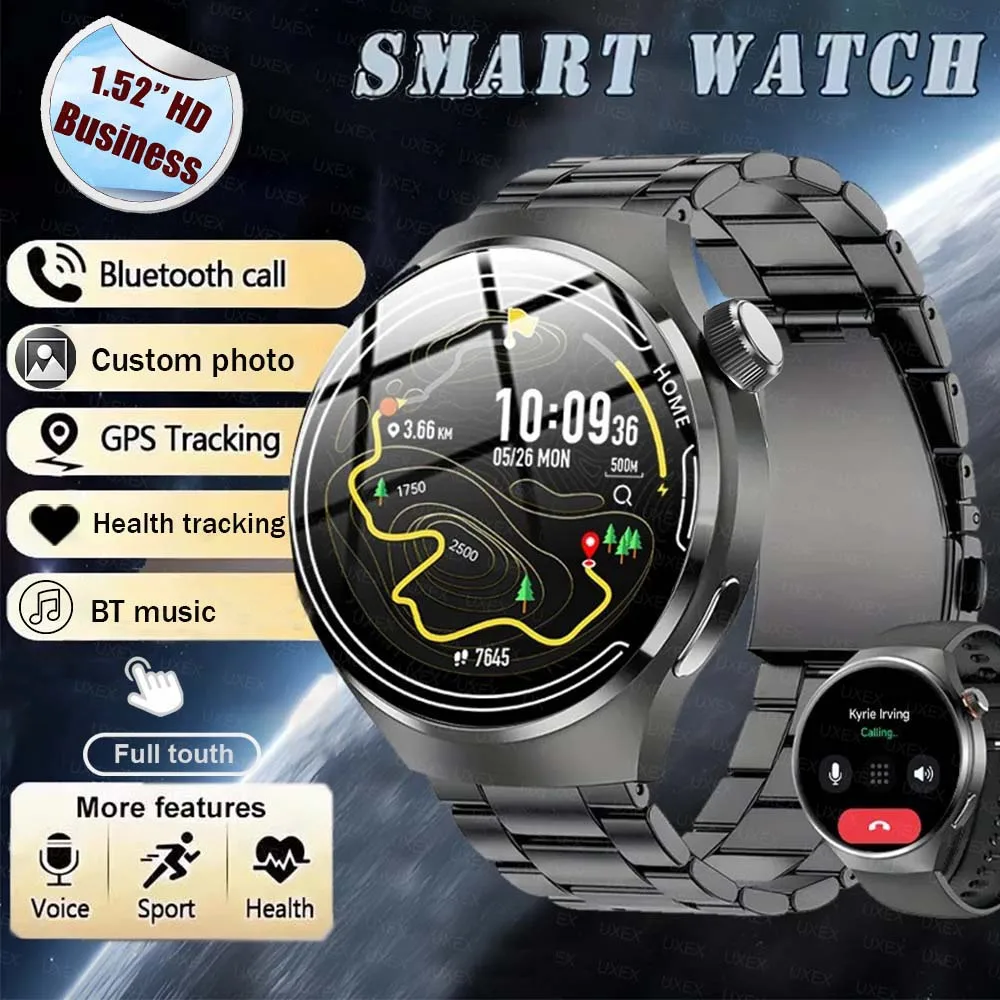 Men New Smart Watch Pro Watches 1.52 HD Screen Wireless Calling Health Tracker Sport Modes Motion Trajectory Women Smartwatches