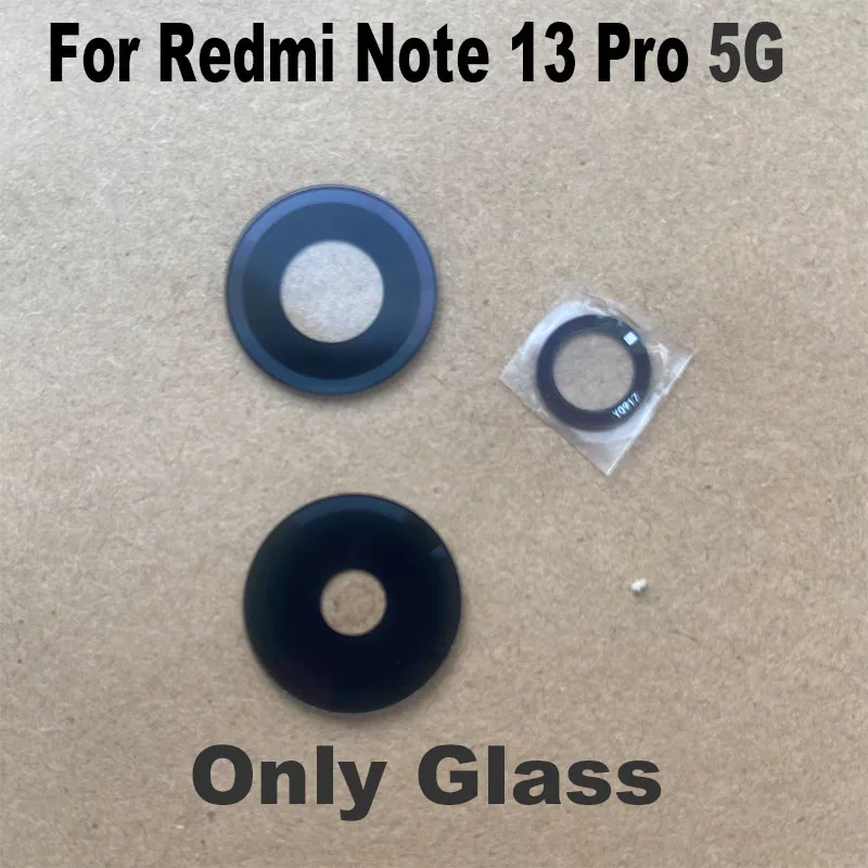 New For Xiaomi Redmi Note 13 Pro 5G Back Camera Glass Rear Camera Lens With Frame Glue Sticker Adhesive Replacement