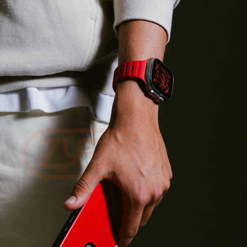 กีฬาสําหรับ Apple Watch Ultra 9 8 7 6 SE 5 ซิลิโคนนุ่ม Breathable สร้อยข้อมือสําหรับ iWatch 38 มม.40 มม.42 มม.44 มม.45 มม.49 มม.