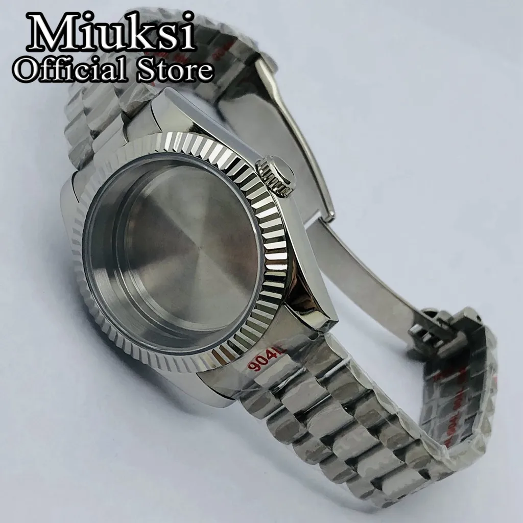 Miuksi 36ミリメートル/40ミリメートル滅菌腕時計ケースサファイアガラスフィットNH35 NH36 NH34 ETA2824 2836 Miyota8215 PT5000 DG2813 3804ムーブメント