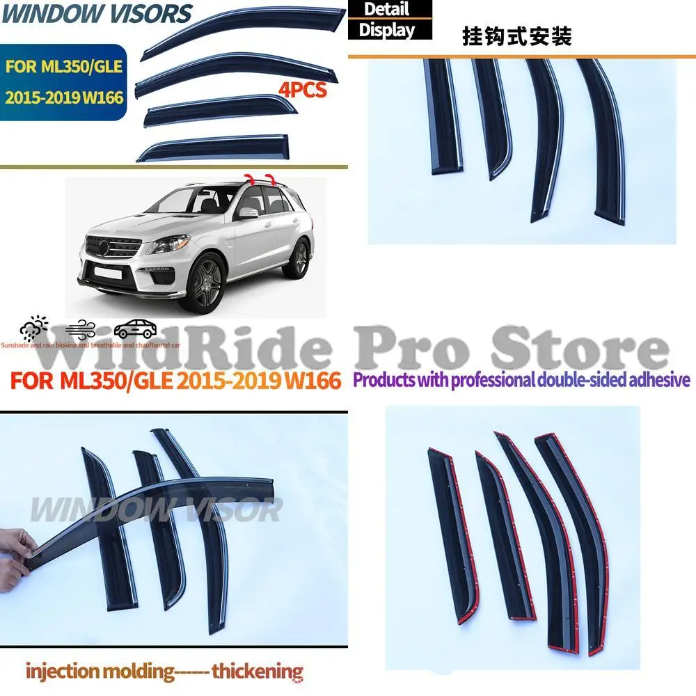 

1 set For Mercedes GLE Window Rain Visor Benz GLE Class W166 2015 19 Window Visor Rain Deflector