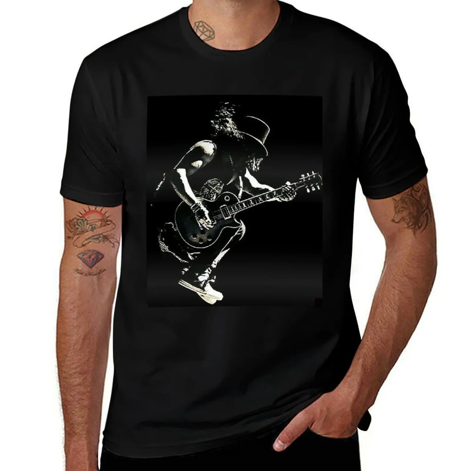 

Album slash guitar T-Shirt black cotton t-shirt plain for man package man t shirt cotton t shirt man designer T-Shirt
