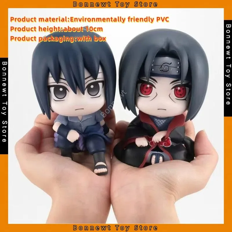 

New 10cm Naruto Uchiha Sasuke Uchiha Itachi High Quality Q Version Doll Figure Model Boxed Car Ornament For Friends gifts