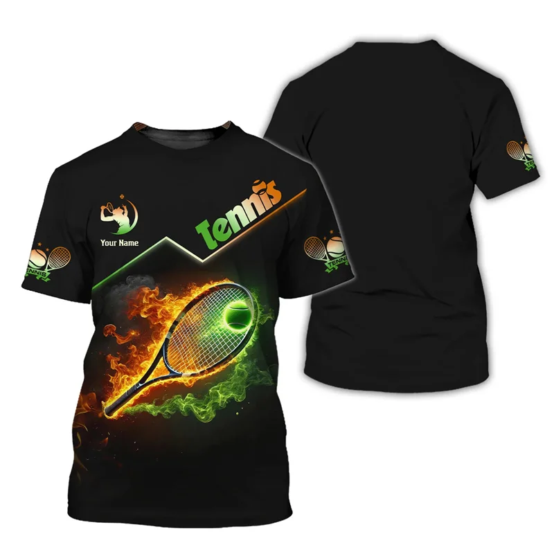Custom Name Tennis T-shirt Men 3d Printed Personalized T Shirts Sports Player Short Sleeve Tops Summer Round Neck Tee Shirt