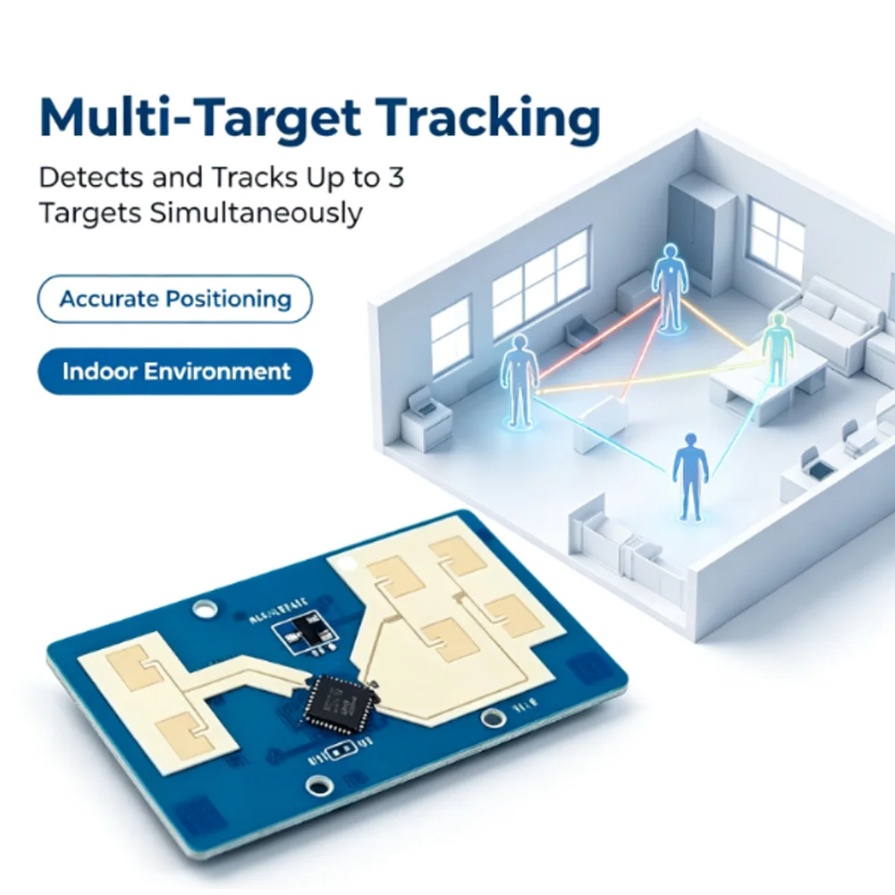 HLK-LD2452 24GHz Human Body Recognition Sensor with Multi-Target Detection and 6 Meter Indoor Range Capability