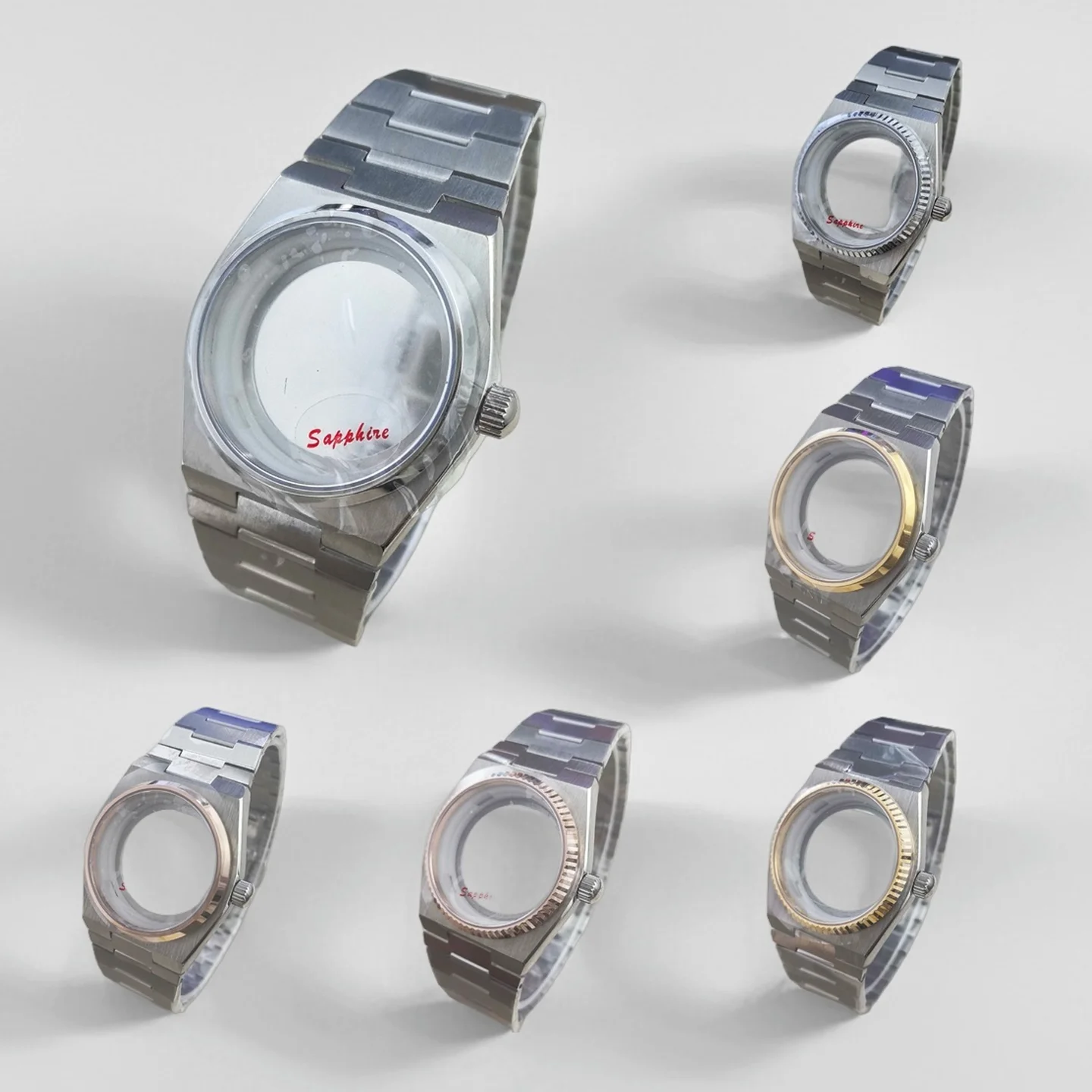 PRX Super Player 40mm Sapphire Glass Watch Case for NH35 NH36 Movement Transparent Back Cover Watch Repair Part