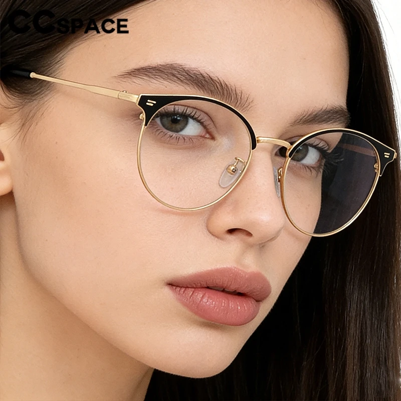 

Оправа для очков круглой формы для женщин, оптические оправы для очков, оправа «бровка», компьютерные очки с защитой от синего света 48322