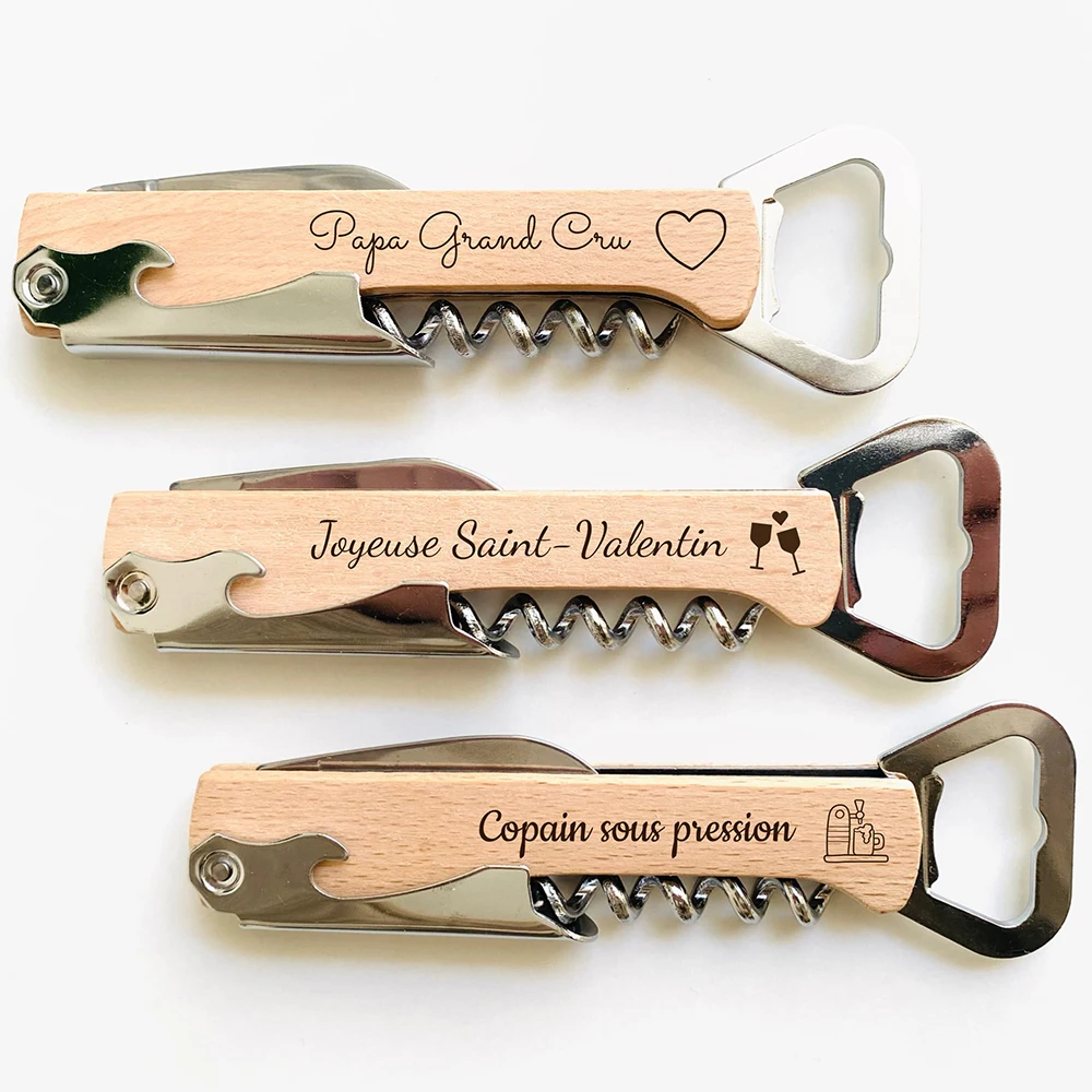 

Personalized Wine Corkscrew Bottle Opener Wedding Souvenirs Party Favors Custom Wooden Wine Openers Wedding Gifts for Guests