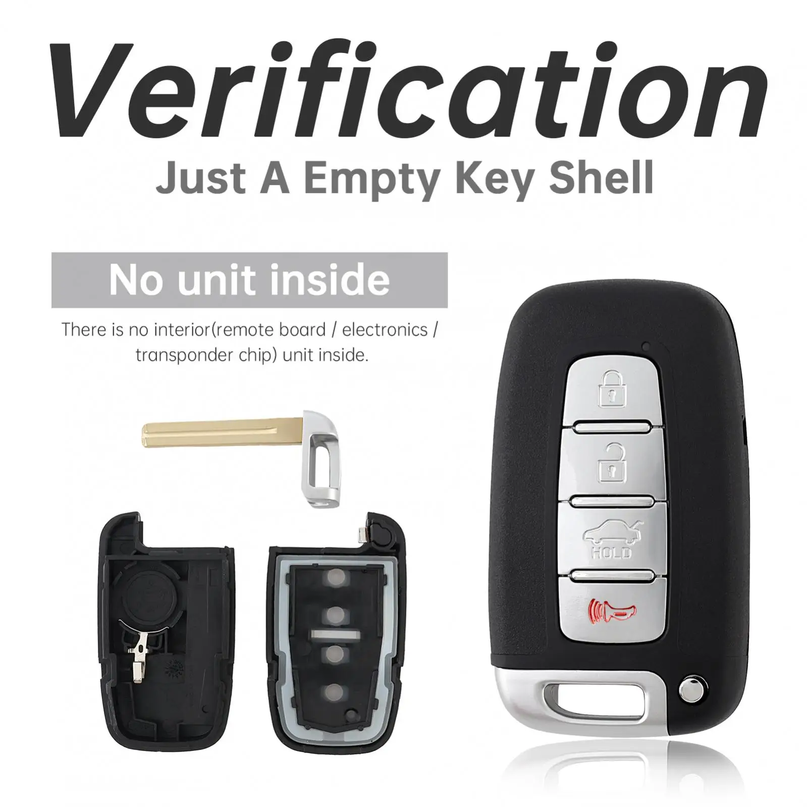 4 Buttons Replacement Key Fob Shell Fit for Hyundai / Kia Wear-resistant Keyless Entry Remote Key Fob Shell