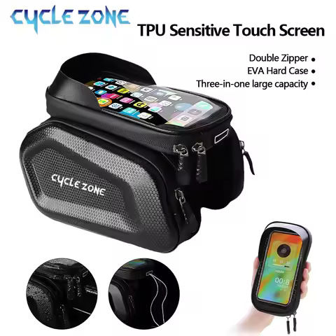 Bicycle Bag Frame Front Top Tube Bike Bag Touch Screen Phone Holder Case Storage Top Front Tube Frame Bag Cycling Accessories