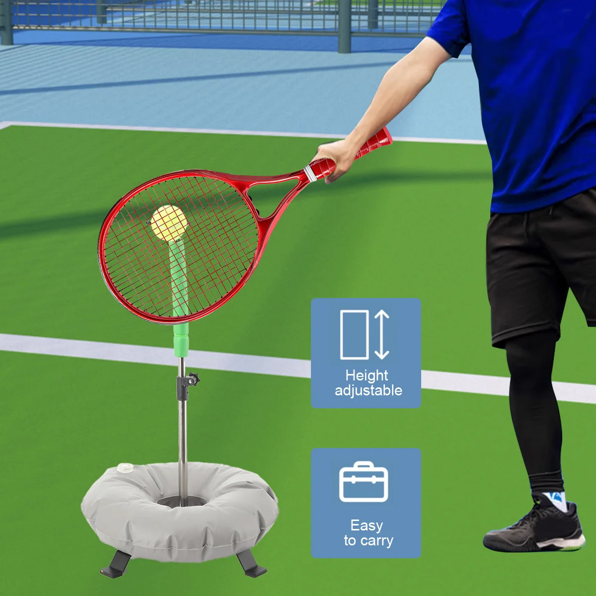 Allenatore di tennis professionale Strumenti di aiuto per l'allenamento dell'oscillazione della palla da tennis Autoaiuto domestico portatile Impara l'attrezzature per esercizi con la palla Topspin