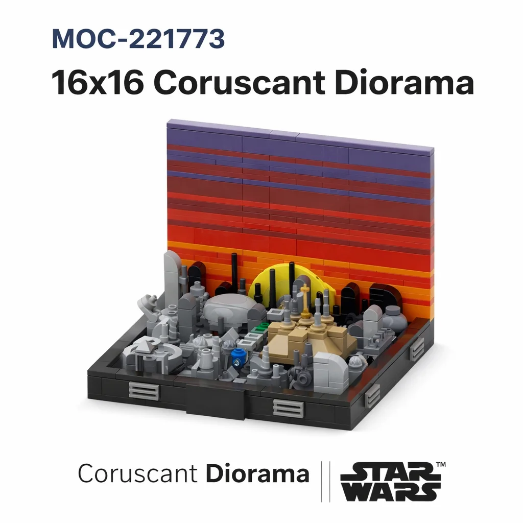 

MOC 380PCS Sci-Fi Cityscape Diorama Space War Architecture Building Blocks Advanced Building Sets Adults Fun Display Model