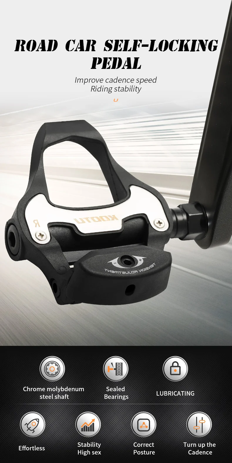 US Warehouse Rennrad Klickpedale Rennschuhe Clip-On-Pedale mit abgedichteten Lagern für Shimano- und KEO-Systeme – Detail 8