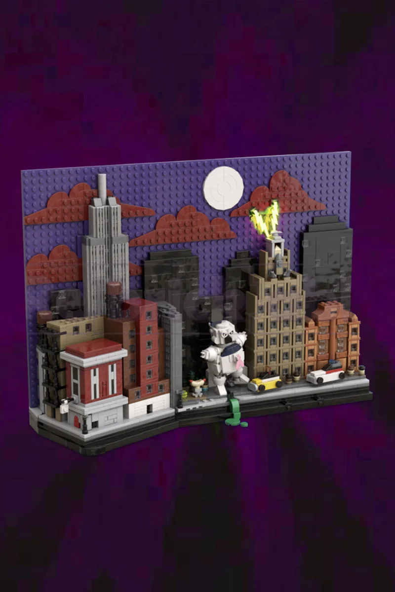MOC Ghostbustersed New York City Skyline Ziegel Modell Film Street View Architektur Bausteine Montage Spielzeug Kinder Geschenke