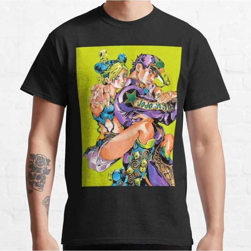 

0216 JoJo's Bizarre Adventure Anime Gift t shirt Manga printed Tee 100% cotton Graphic Clothes Y2K clothing All size Tops S-6XL