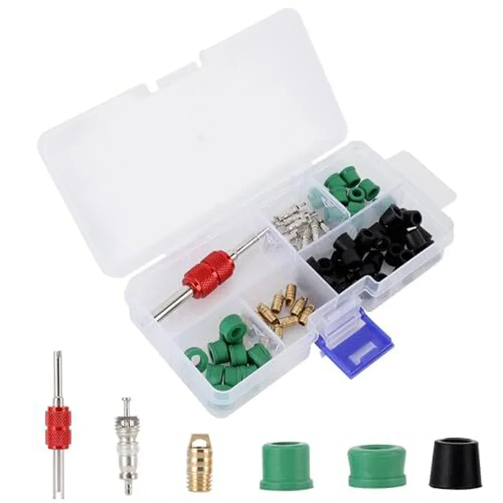 71 pièces réparation de climatisation un Kit de joint de tuyau cvc outil de réparation 10 pièces noyaux de Valve Kit de joint de tuyau cvc équipement électrique