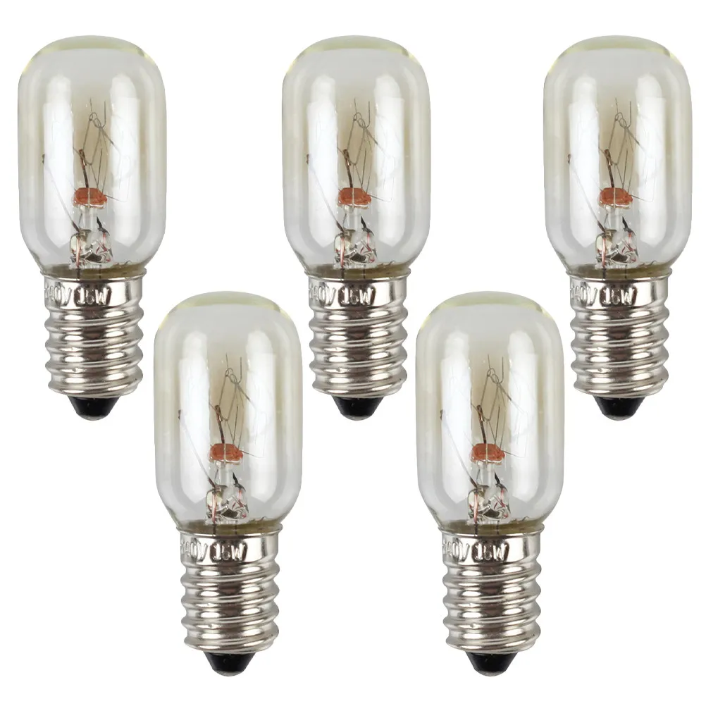 5Pcs E14 Refrigerator Bulb 15W Glass Lightweight Freezer Fridge Lamp Replacement Light for Appliance Refrigerator Bulb