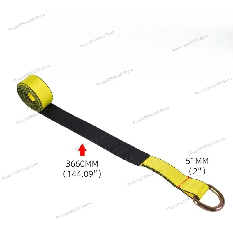 For Car Supplies, Tire Strap, 2-inch Tensioner, Cargo Securing Trailer Strap, 12FT 3.66 Meters, 4-pack