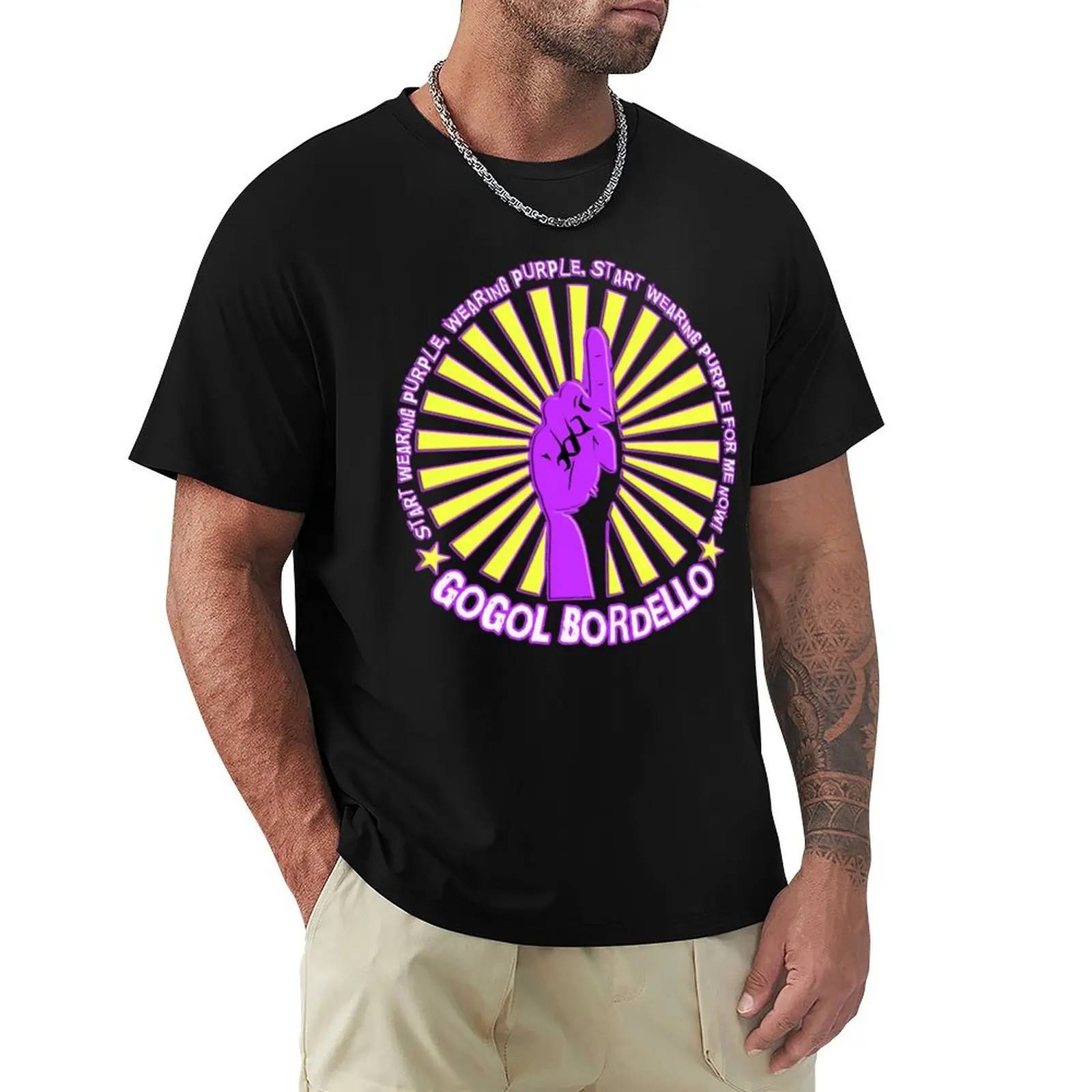

Gogol Bordello - Start Wearing Purple T-Shirt Stylish Print Short Sleeve Tee