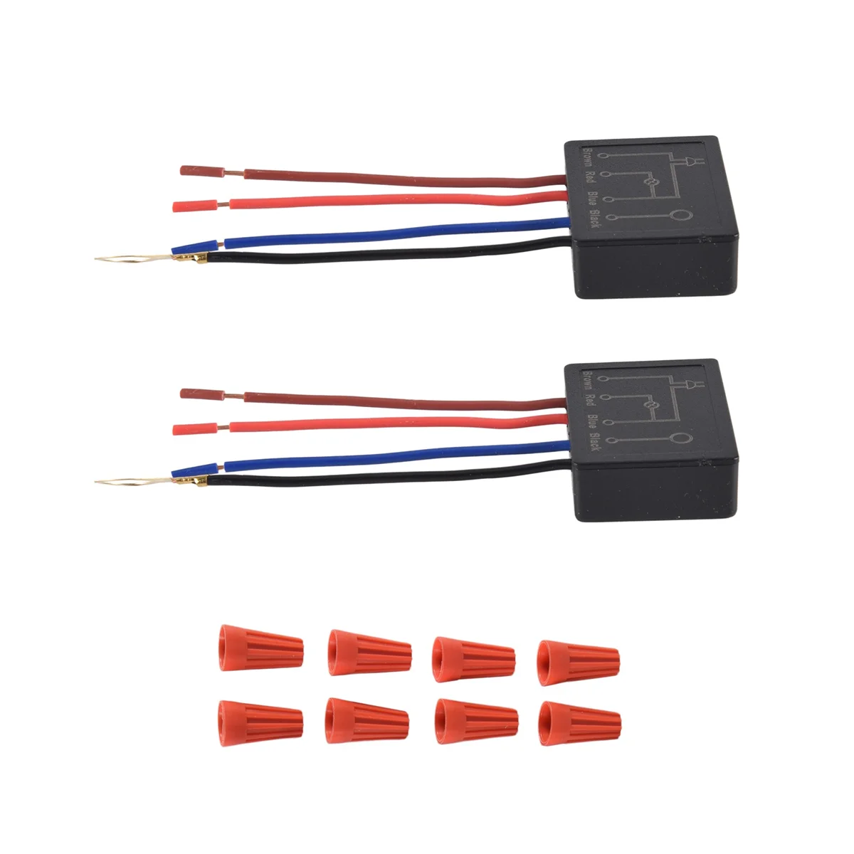 Touch Lamp Switch 2 Pack,Touch Lamp Control Module for Dimmable LED,Bulbs,Lamp Switch Replacement Kit with Wiring Caps