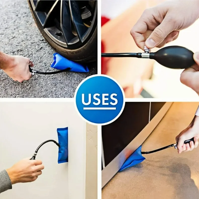 Air Pump Wedge Emergency Car Door Opener Kit | with Inflatable Cushion for Lockout Rescue & Auto Repair