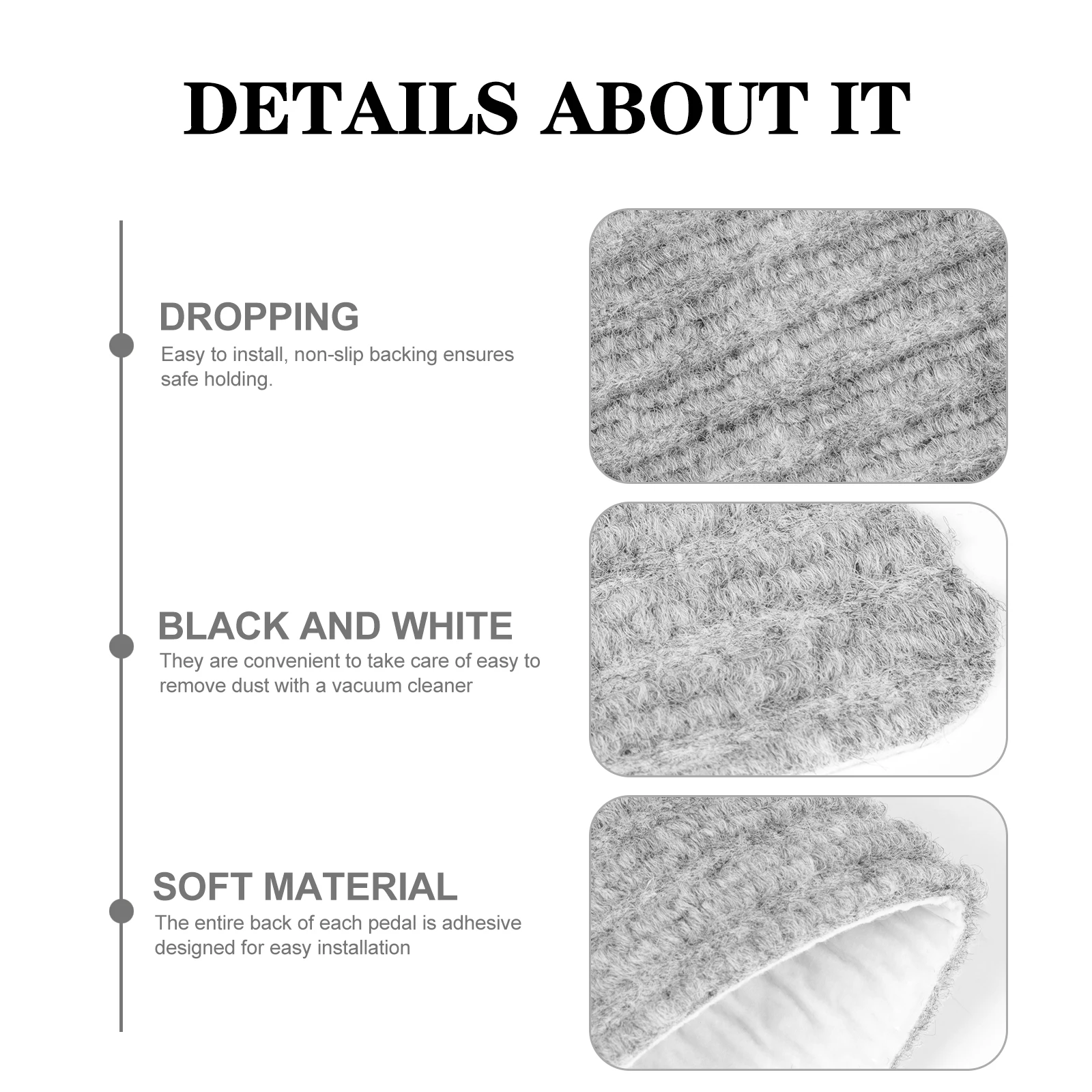 

2pcs Non-slip Stair Treads Polyester TPR Material Carpet Mats for Pets Safety Spiral Staircase Easy Installation Reusable