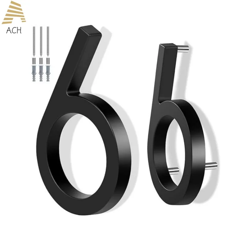 12.7cm Floating House Number, Modern Door Numbers for Outdoor Mailbox Yard Home Wall Garage Gate with Nail Kit Anti Rust