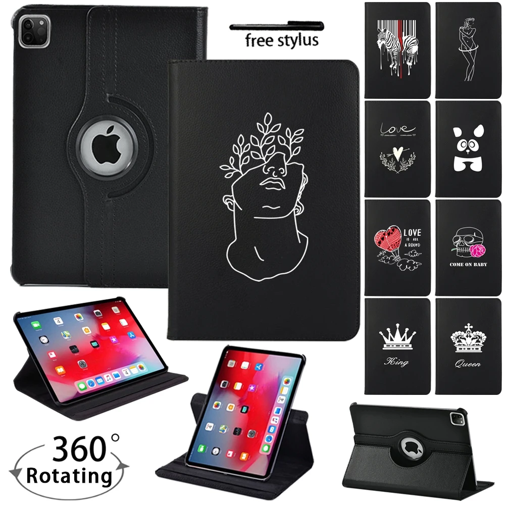 

For Apple IPad Pro 9.7"/ Pro 10.5" /Pro 11" 2018 2020 360 Degree Rotating Leather Smart Tablet Cover Case Fashion Print Pattern