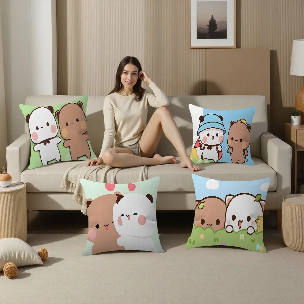 

Panda Bear B-Bubu-Dudu Office Cushion Pillowcase Car Cushion Cover45X45CM Lumbar Pillowcase Sofa Pillowcover