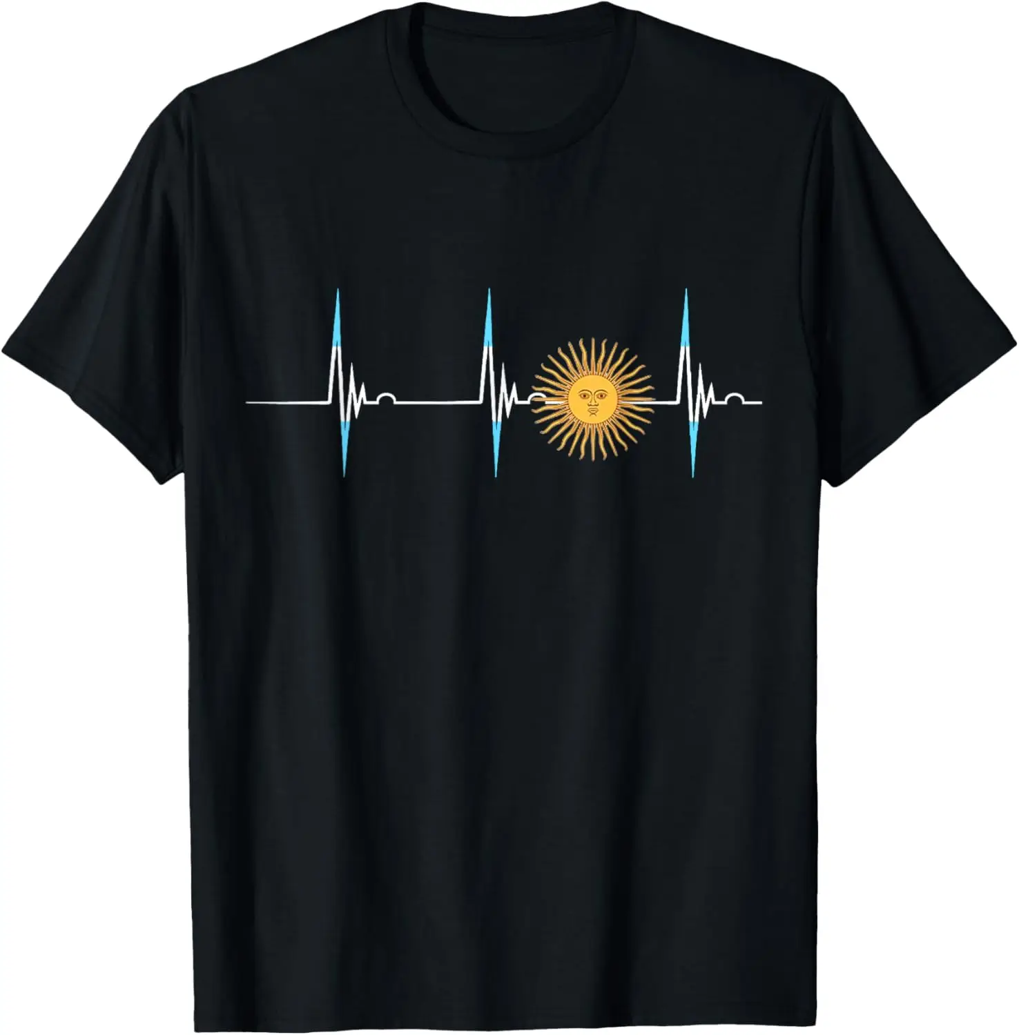 Argentinië zon van mei Heartbeat EKG Pulse Argentijnse trots T-shirt