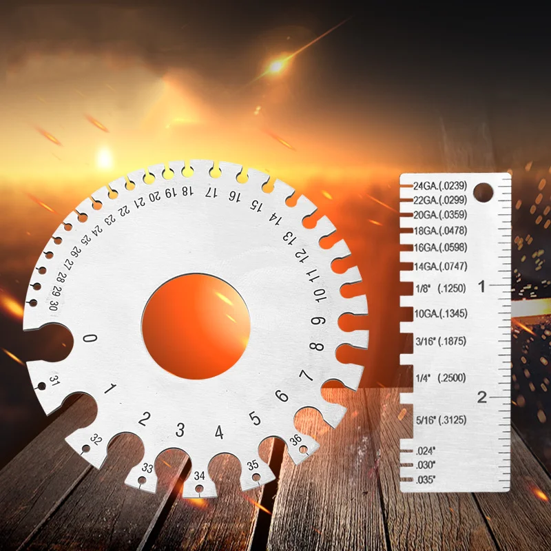 

Citop2pcs Thickness Measuring Gauge 0.3125"-0.007" Scale Stainless Steel Round Diameter Gage Tool for Non-ferrous Wire and Metal