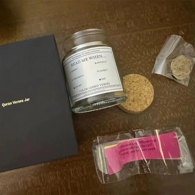 Quran Verse Jar Spiritual Comfort Verses Prayer Bottle Creative Every Emotional Jars Scripture for Religious Celebrations ﻿
