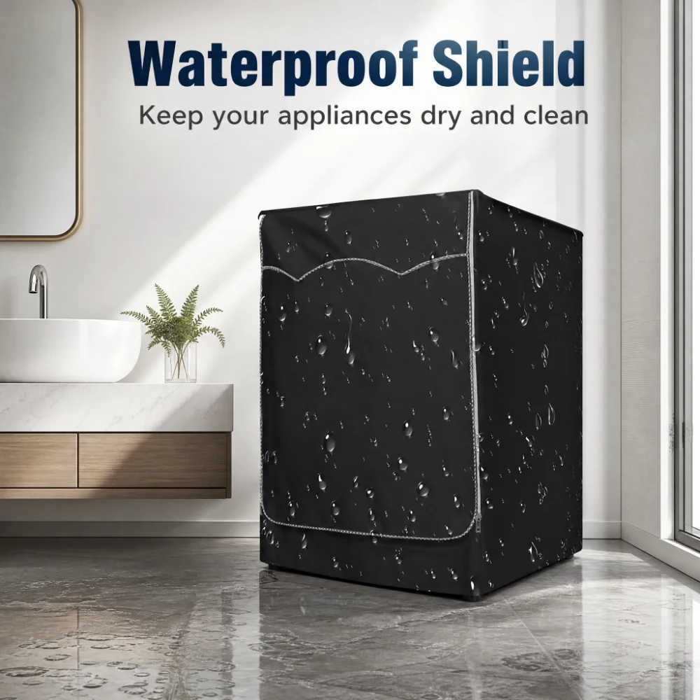 210DWaterproof Case Silver Coating Washing Machine Cover Sunscreen Front Load Laundry Dryer Covers Washing Machine Cover