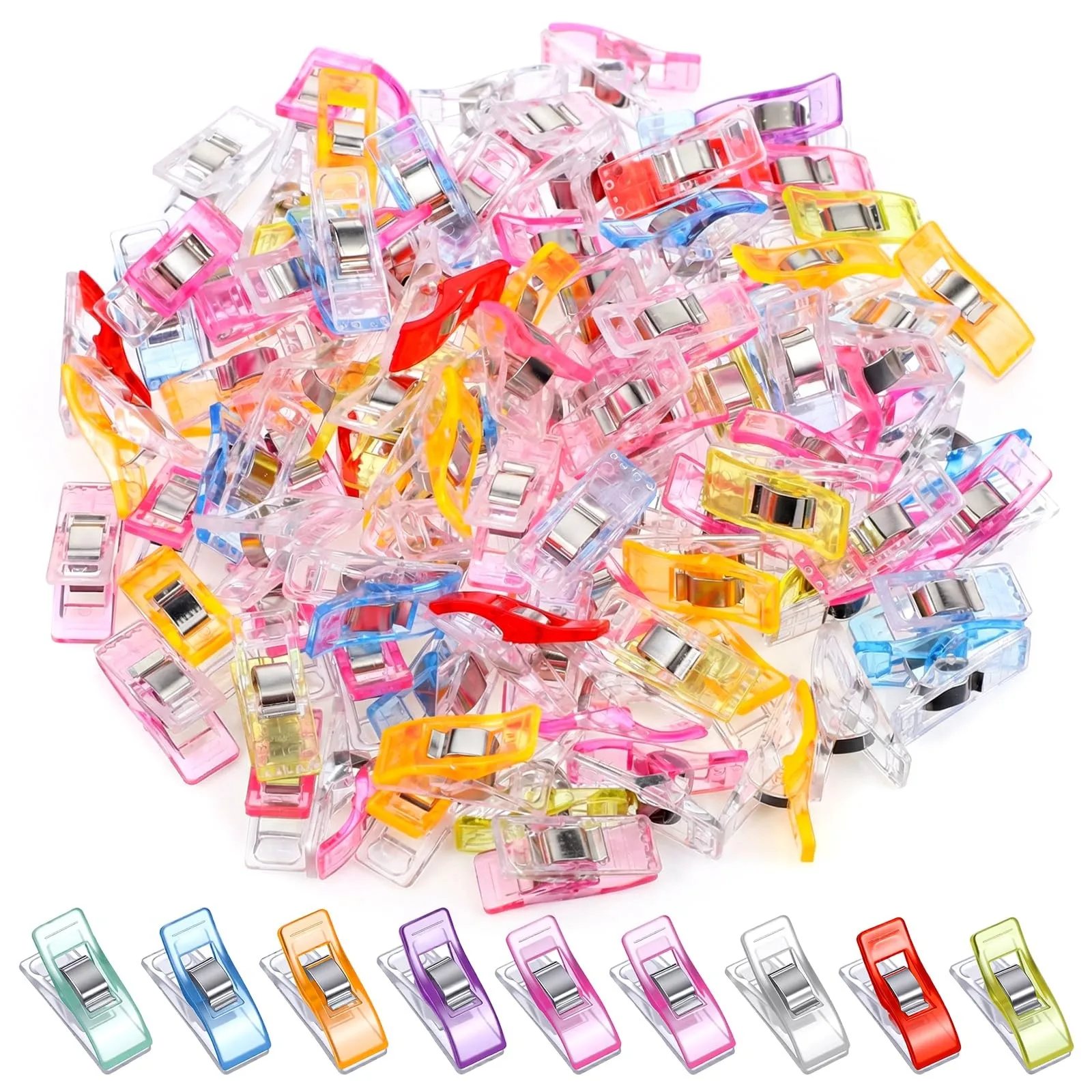 200 Stück bunte Wonder Clips Nähklammern Stoffklammern Nähzubehör Nähen Nähclips