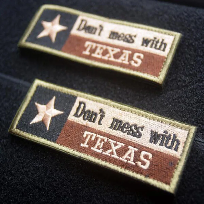 1 Pc 3D Texas Flag Embroidery Paste Patch Lone Star Logo Double-sided Hook Tactical Badge Backpack Embroidery Embroidery Badge