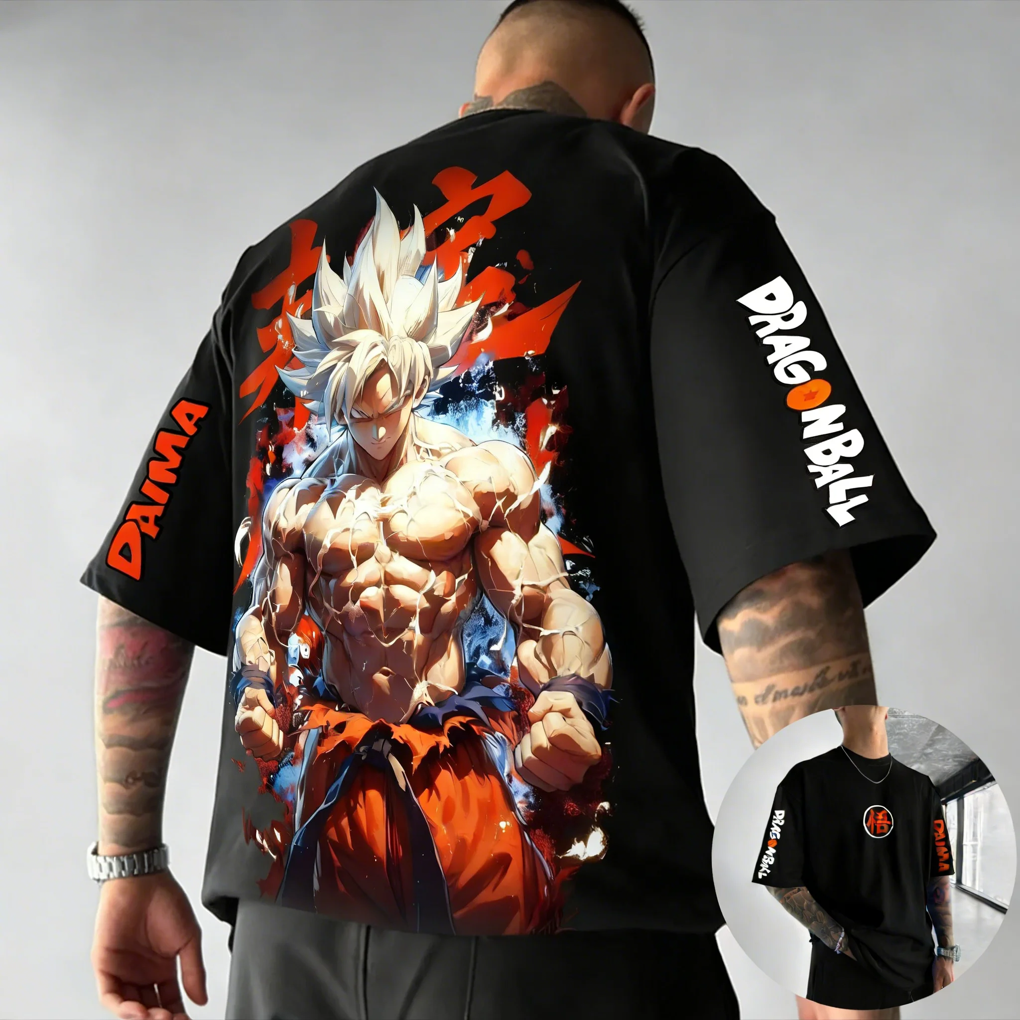 

Dragon Ball Anime Cotton T-shirt 2026 Summer New Goku Color Printed Men's and Women's Street Hip Hop Casual Parent Child Top