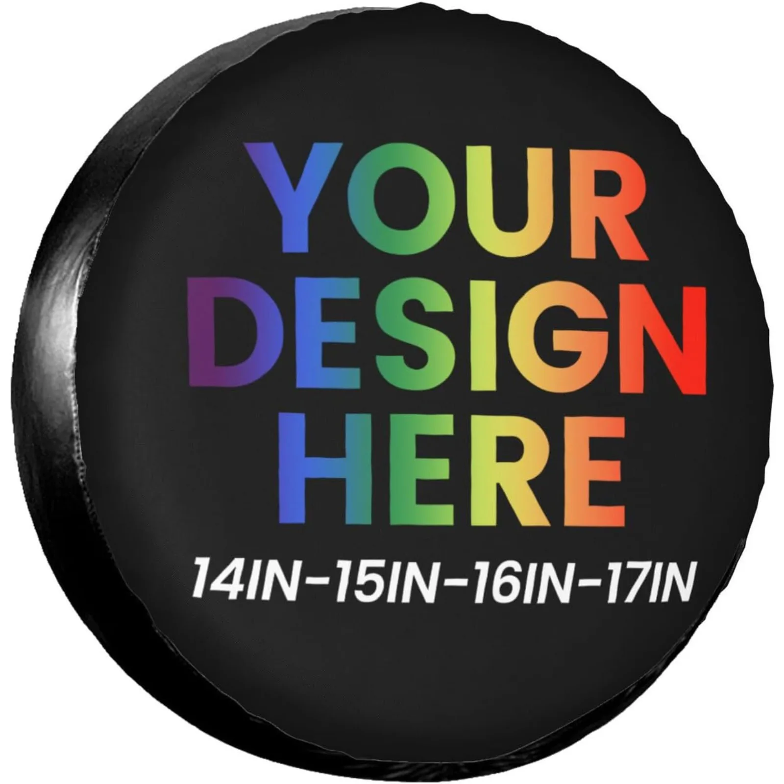 

Customizable Spare Tire Cover Fits 14in to 17in Wheels Adjustable Buckle Strap Protector for SUV Truck RV