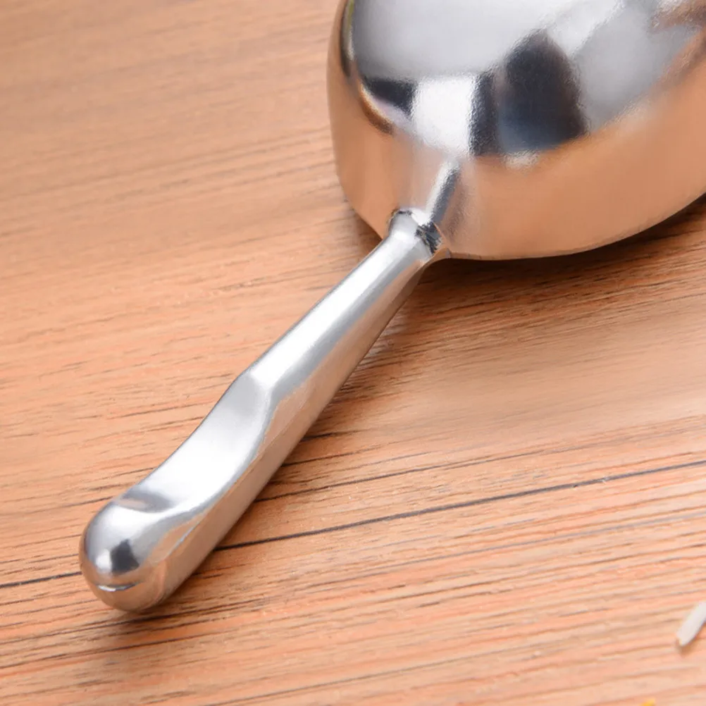 1Pcs Heavy-Duty Alloy Ice Cube Scoop Shovel Deep Wide Arc Design Spill-Resistant for Tea Dessert Wedding Restaurant Use