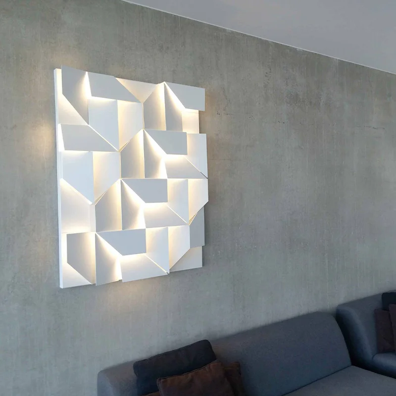 

Modern designer creative geometric rhombus wall atmosphere decorative light suitable for villa hotel wall lamps