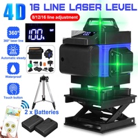 FASGet 16 Lines APP Control Laser Level 4D Self-Leveling 360 Horizontal and Vertical Cross Green Laser Beam Linew w/ 2 Battery