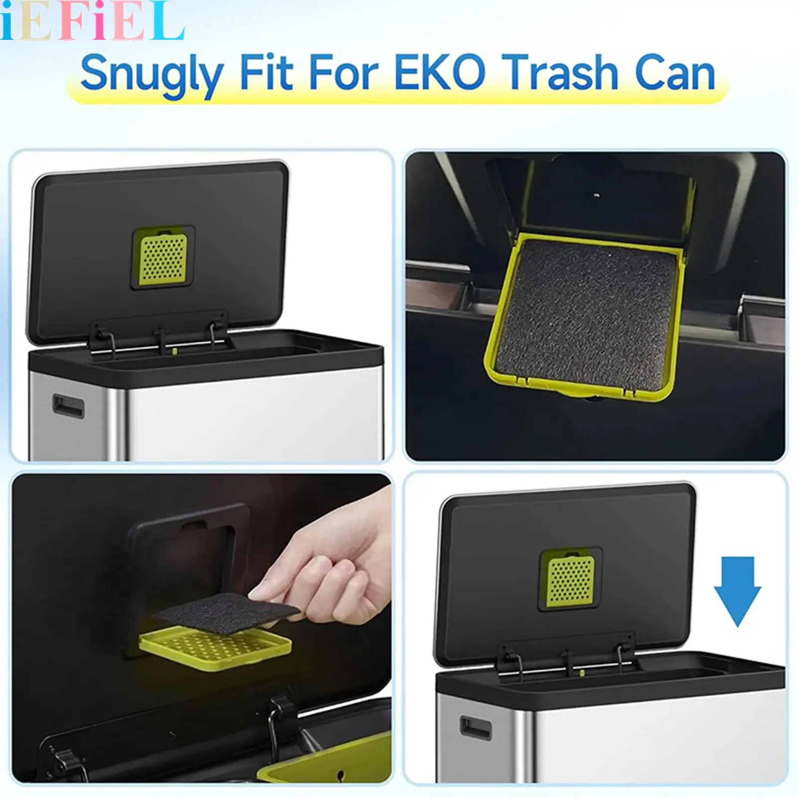 

20 Pcs Activated Odor Absorbing Filter Refills Charcoal Deodorizer Compatible Garbage Cans with Built-in Filter Compartment