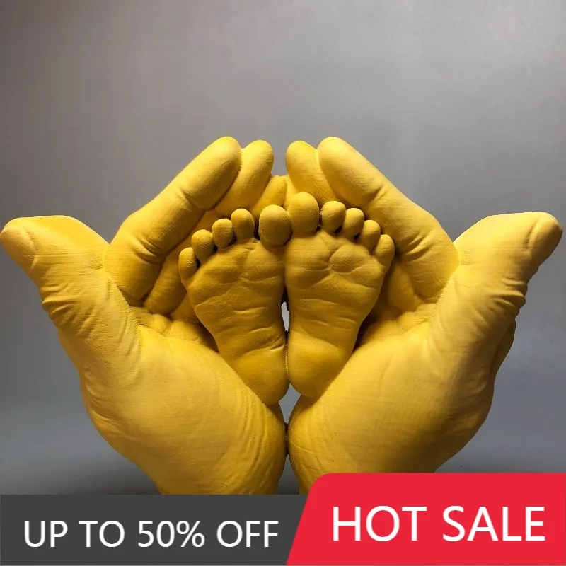 Creative Hands Holding Small Feet Statue Stereoscopic Art Ornaments Miniature Sculpture Model Table Decoration Modern Home Decor