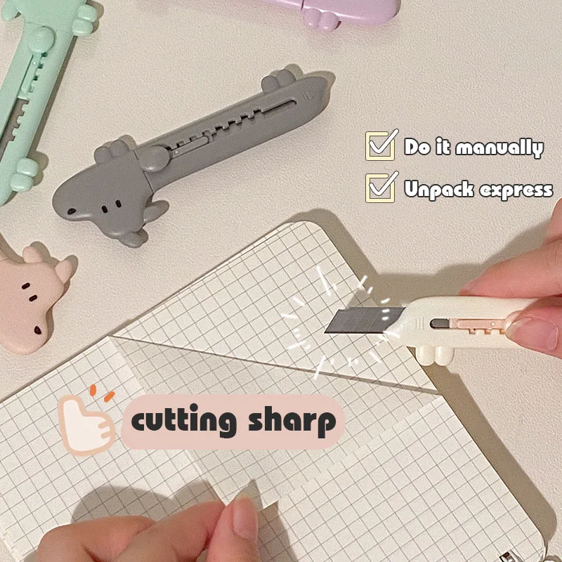 1pc Cartoon Cute Puppy Utility Knife Mini Small Unpacking Express Box Opening Knife Portable Cutting Handbook Paper Knife