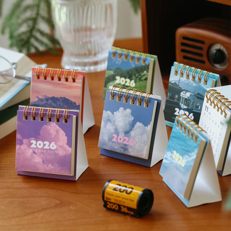 

Fromthenon 2026 Landscape Mini Calendar Monthly Calendar Stickers Notebook Planner Schedule Stickers Office Stationery Supplies