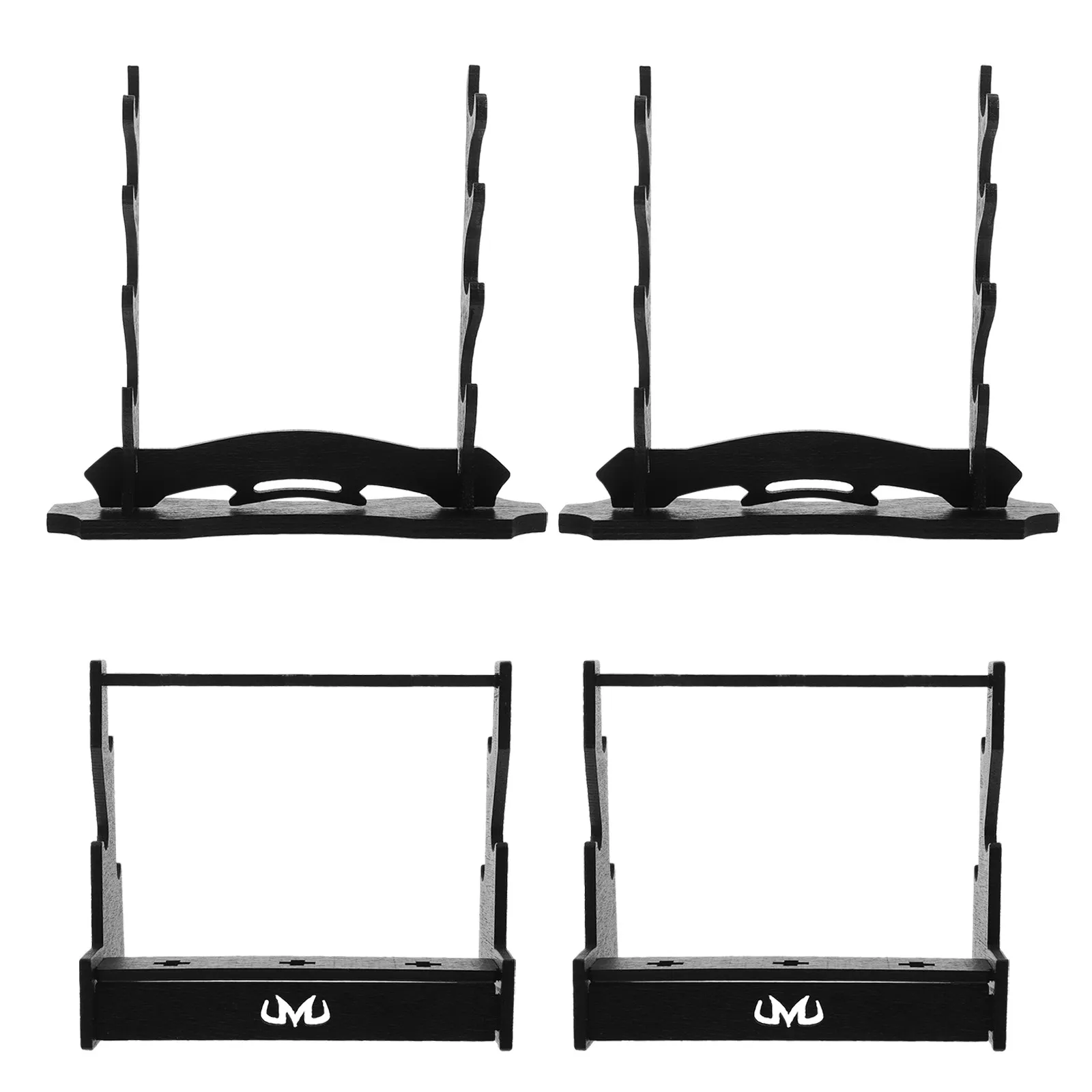 4Pcs Display Stand Vertical Mini Wooden Holder Adjustable Rack Collection Shelf Display for Home Office